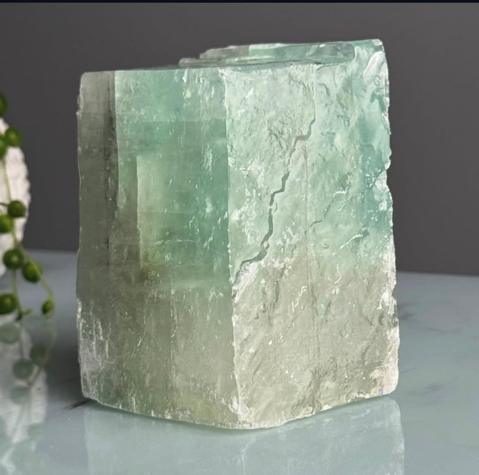 Green Calcite Natural Formation Cube Specimen