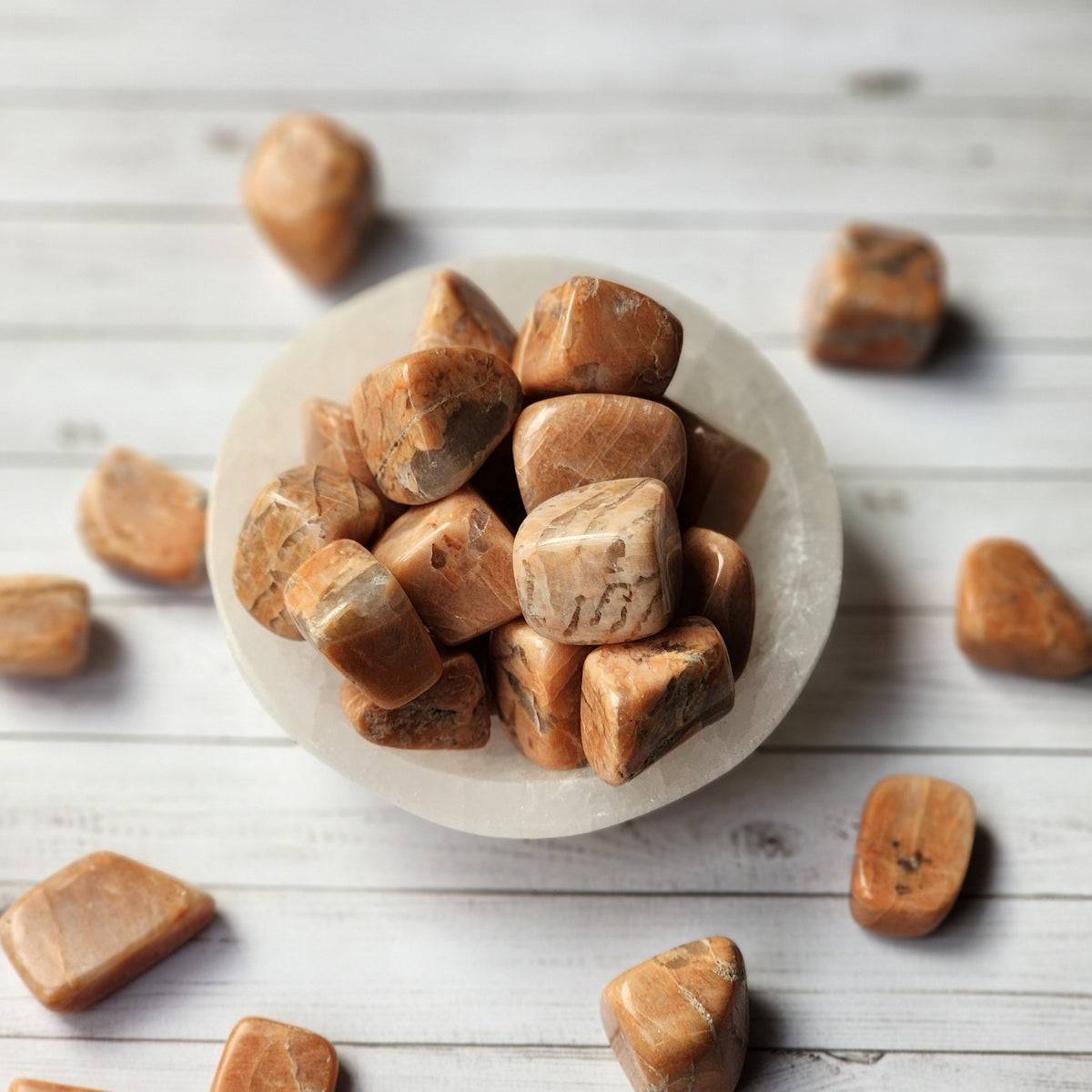 Peach Moonstone Tumbled Pocket Stones – Wholehearted Crystal Creations