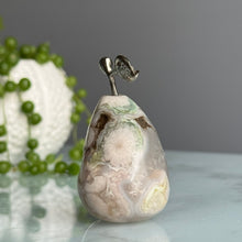 Druzy Flower Agate Polished Pear Crystal Carving Specimen