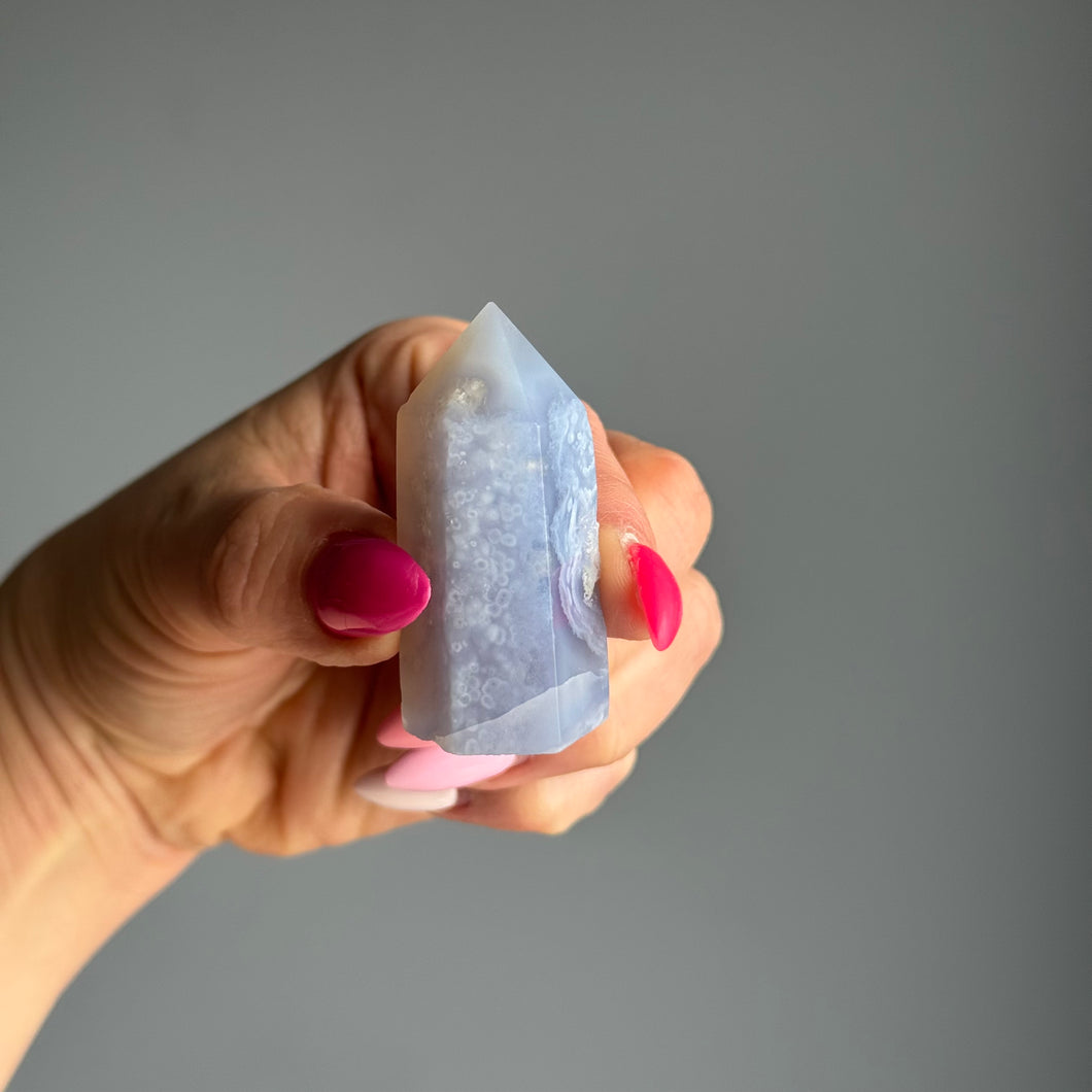 Blue Lace Agate Chalcedony Tower Crystal Specimen – Wholehearted Crystal Creations
