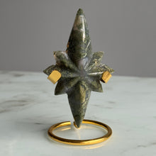 Moss Agate Star Carving Crystal Specimen (with Stand)