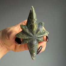 Moss Agate Star Carving Crystal Specimen (with Stand)