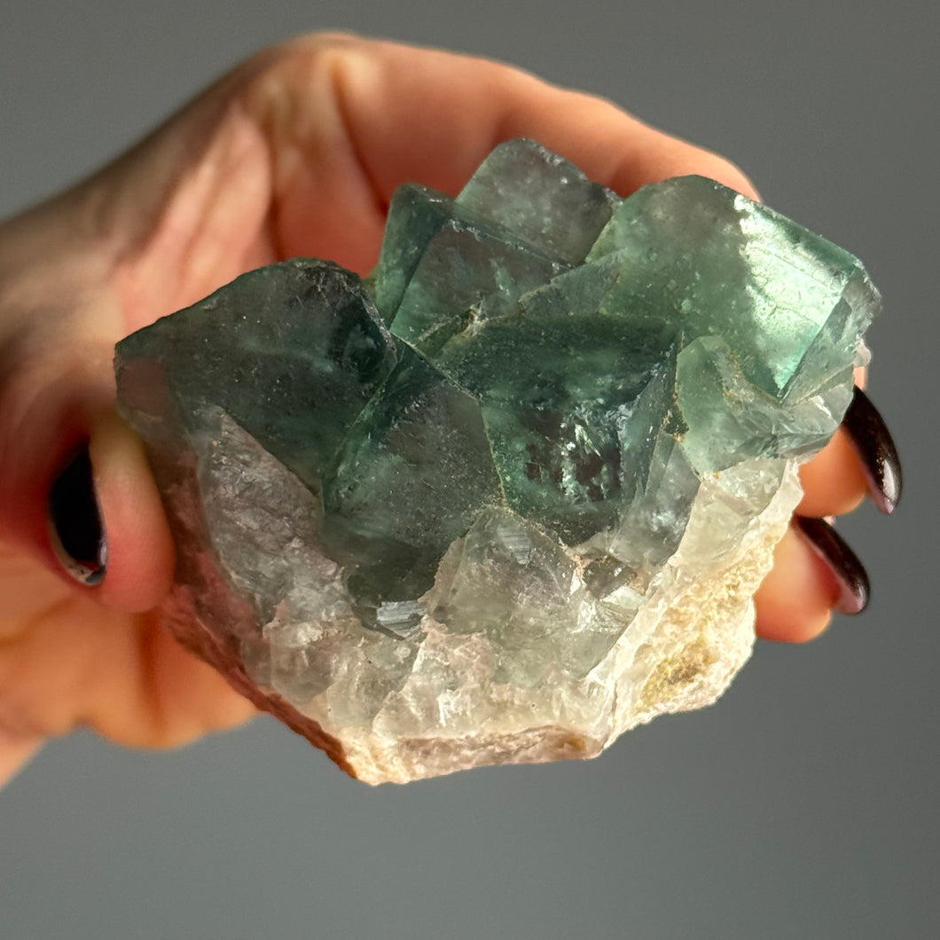 Green Cubic Fluorite Raw Crystal Specimen