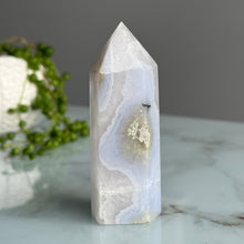 Blue Lace Agate Chalcedony Tower Crystal Specimen – Wholehearted Crystal Creations