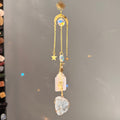 SunJewelz Wearable Sun-catcher with Wire Wrapped Celestite – Wholehearted Crystal Creations
