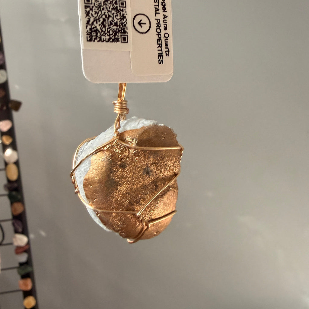 SunJewelz Wearable Sun-catcher with Wire Wrapped Celestite – Wholehearted Crystal Creations