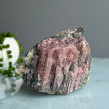 Pink and Blue Tourmaline on Matrix Raw Crystal Specimen