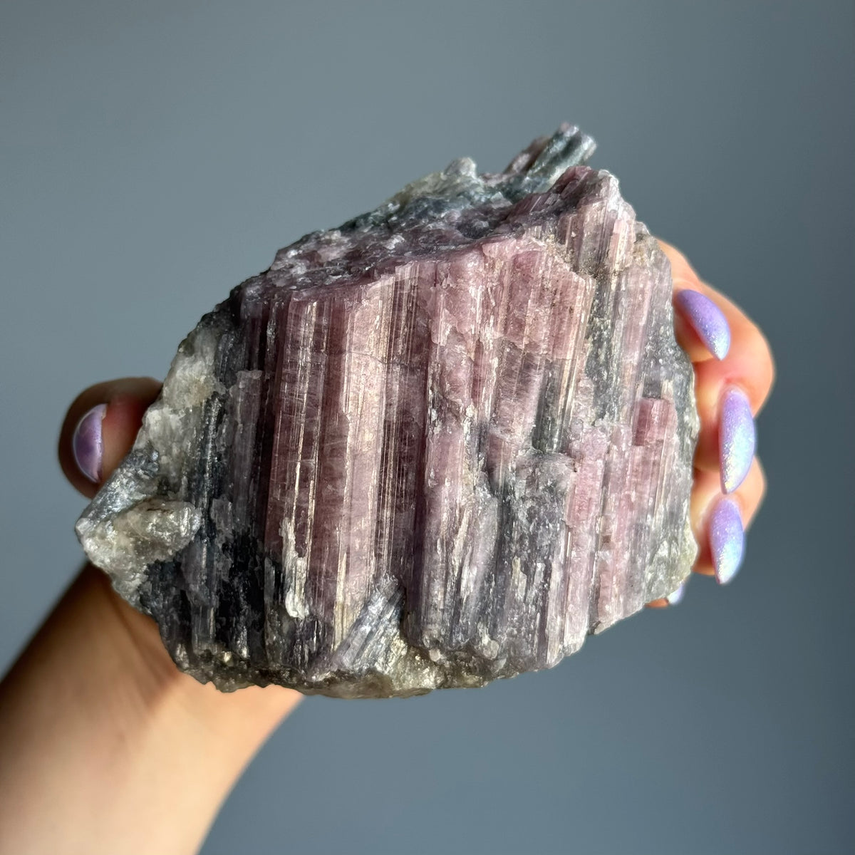 Pink and Blue Tourmaline on Matrix Raw Crystal Specimen – Wholehearted Crystal Creations