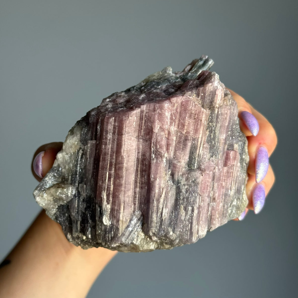 Pink and Blue Tourmaline on Matrix Raw Crystal Specimen – Wholehearted Crystal Creations