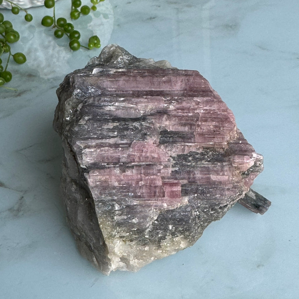 Pink and Blue Tourmaline on Matrix Raw Crystal Specimen – Wholehearted Crystal Creations
