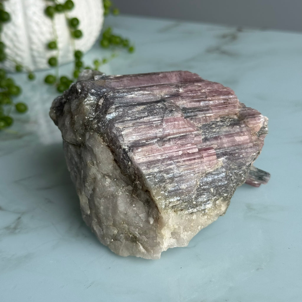Pink and Blue Tourmaline on Matrix Raw Crystal Specimen – Wholehearted Crystal Creations