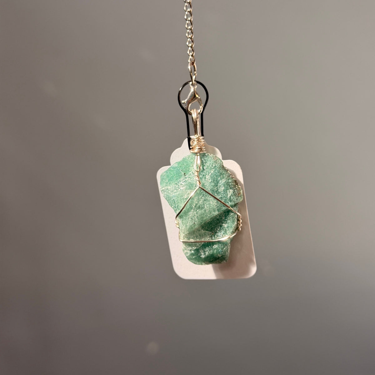 SunJewelz Wearable Sun-catcher with Wire Wrapped Green Aventurine – Wholehearted Crystal Creations
