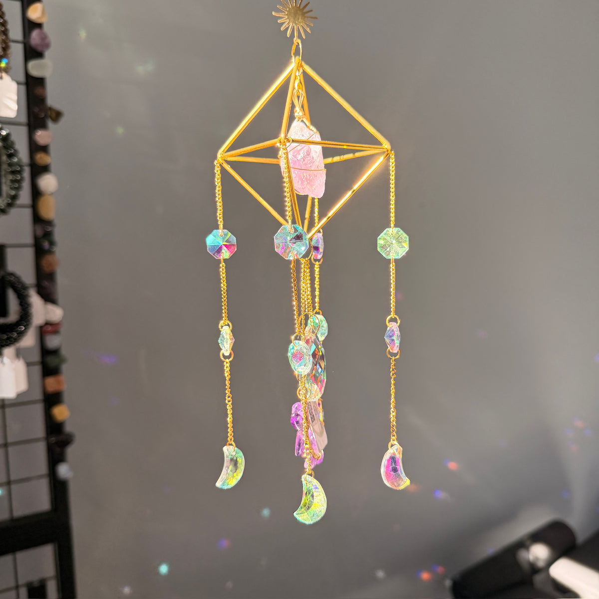 SunJewelz Wearable Sun-catcher with Wire Wrapped Amethyst – Wholehearted Crystal Creations