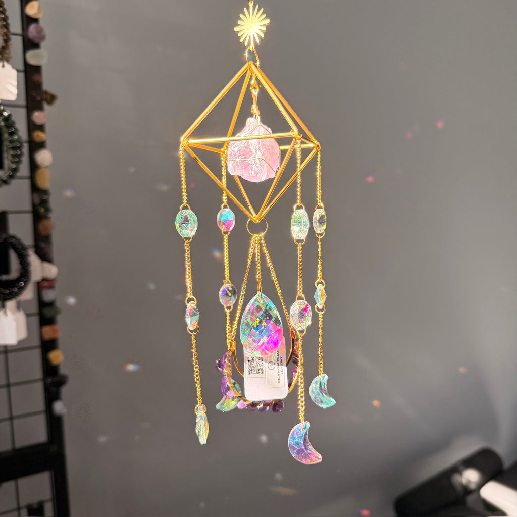 SunJewelz Wearable Sun-catcher with Wire Wrapped Amethyst – Wholehearted Crystal Creations