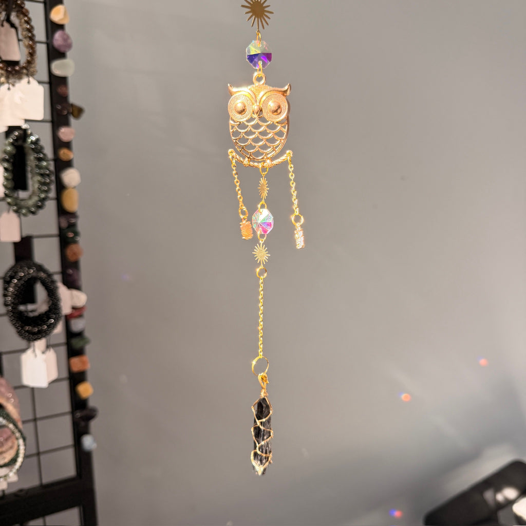 SunJewelz Wearable Sun-catcher with Wire Wrapped Black Tourmaline – Wholehearted Crystal Creations