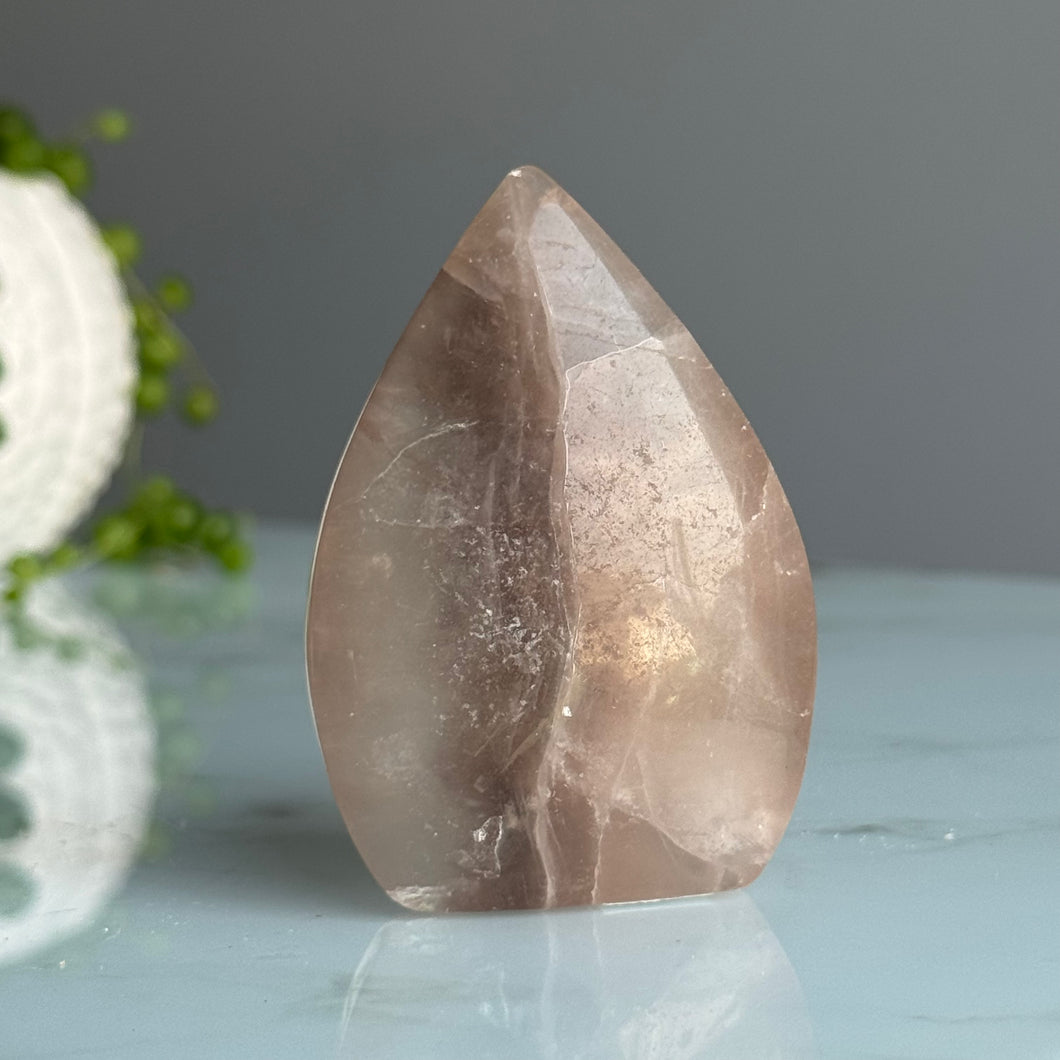 Pink Fluorite Crystal Flame Specimen