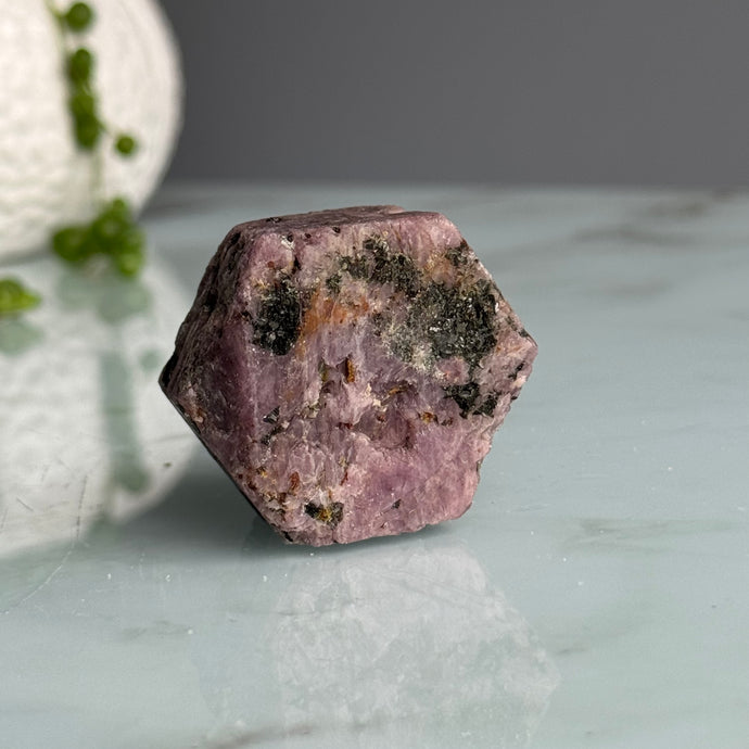 Ruby (Sacred Hexagon with Record Keeper Markings) Raw Crystal Specimen