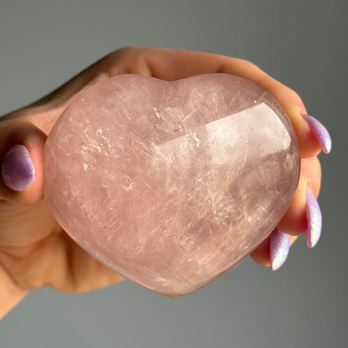 Rose Quartz Heart Carving Specimen