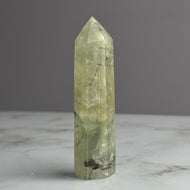 Prehnite with Epidote Crystal Tower Specimen – Wholehearted Crystal Creations