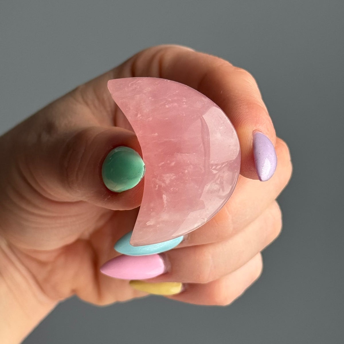 Rose Quartz Moon Carving Crystal Specimen – Wholehearted Crystal Creations