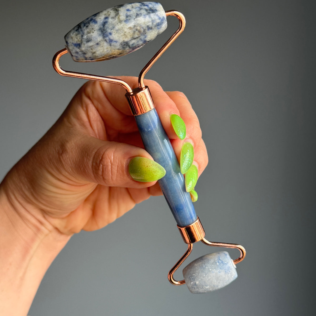 Crystal Dual-Head Roller Massager Specimen – Wholehearted Crystal Creations