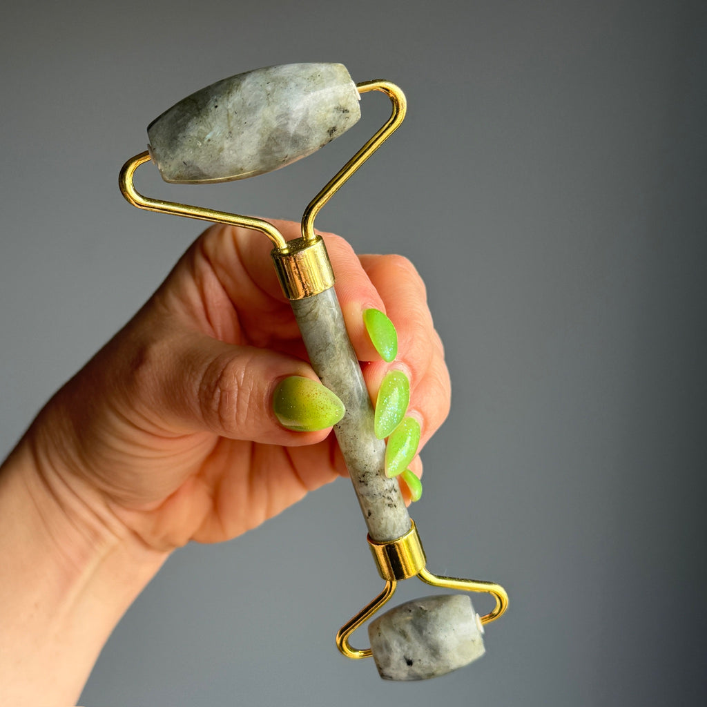 Crystal Dual-Head Roller Massager Specimen – Wholehearted Crystal Creations