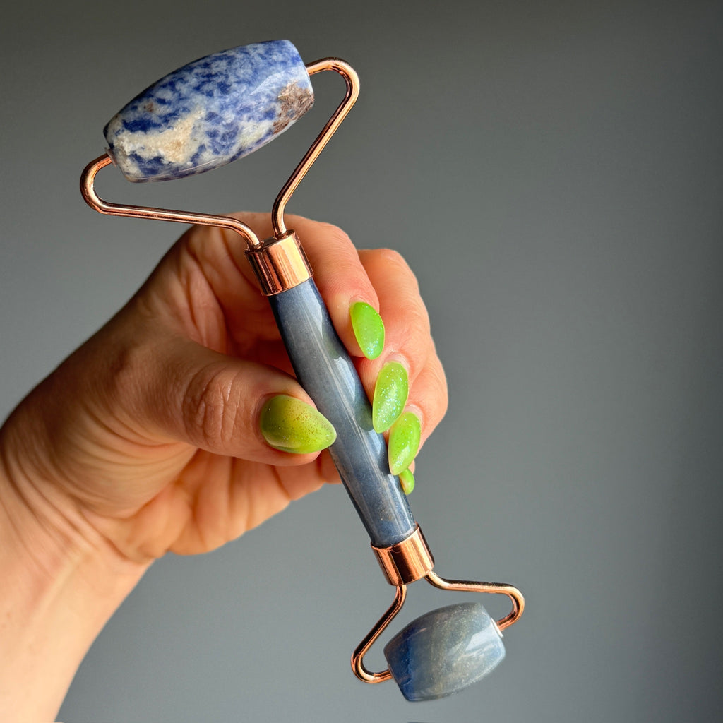 Crystal Dual-Head Roller Massager Specimen – Wholehearted Crystal Creations