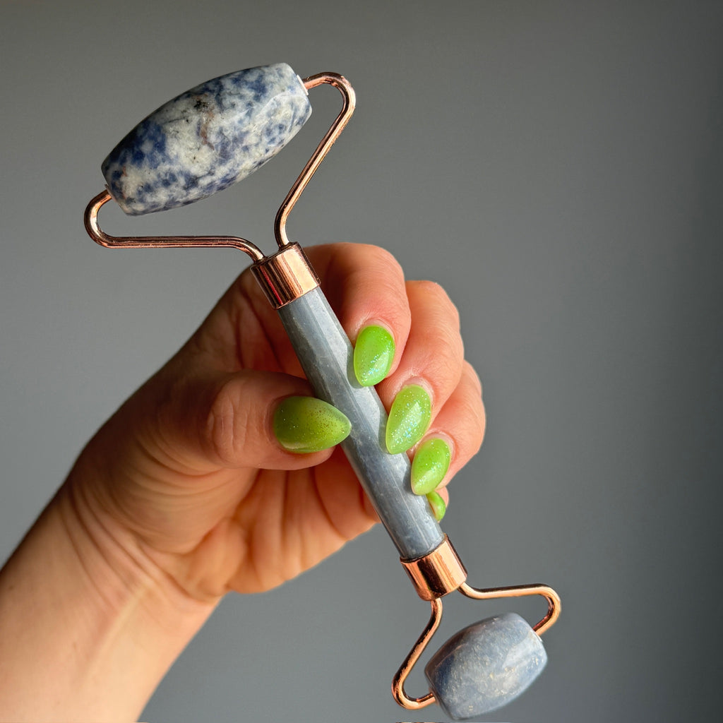 Crystal Dual-Head Roller Massager Specimen – Wholehearted Crystal Creations
