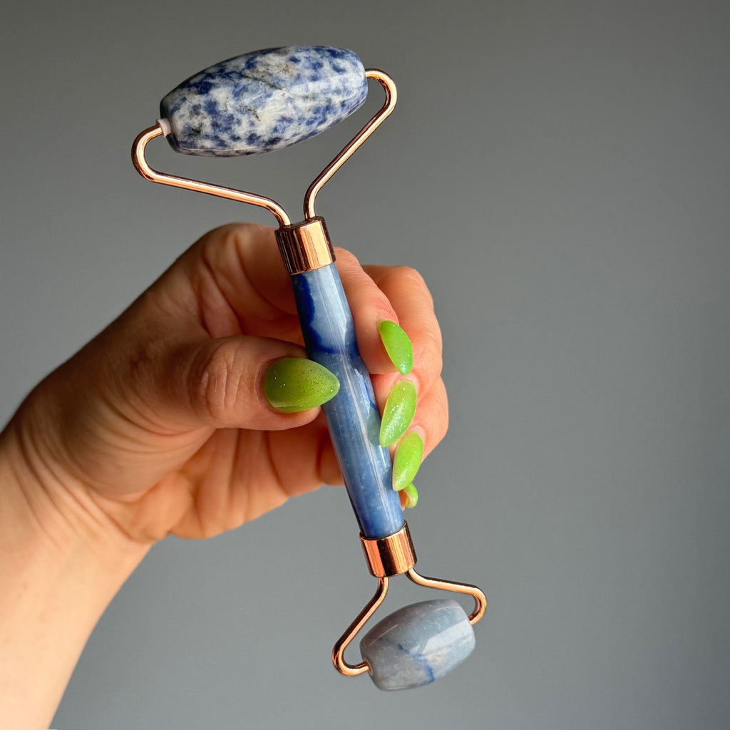 Crystal Dual-Head Roller Massager Specimen – Wholehearted Crystal Creations