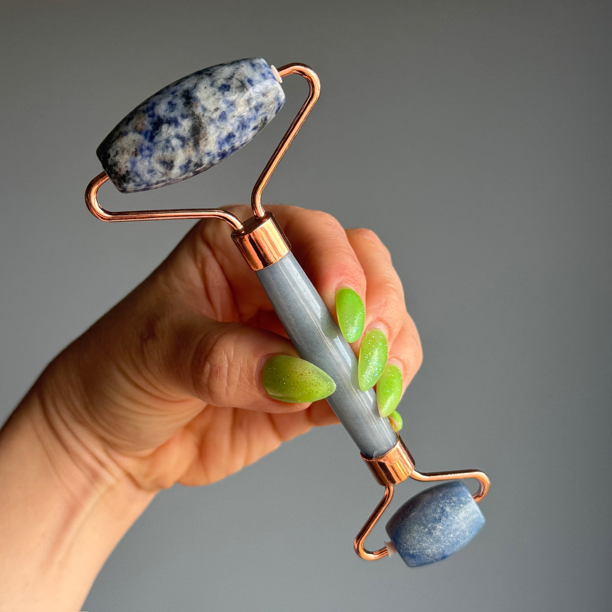 Crystal Dual-Head Roller Massager Specimen – Wholehearted Crystal Creations