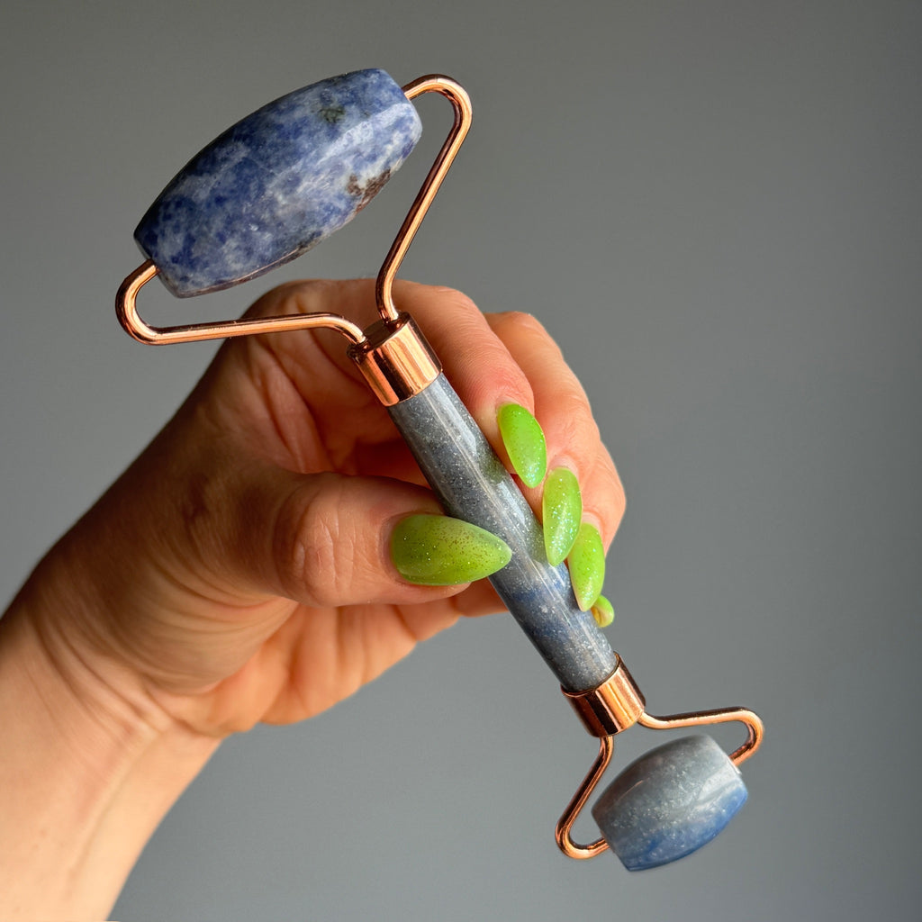 Crystal Dual-Head Roller Massager Specimen – Wholehearted Crystal Creations
