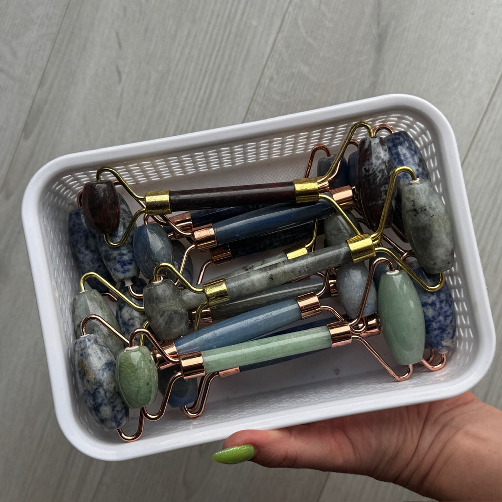 Crystal Dual-Head Roller Massager Specimen – Wholehearted Crystal Creations