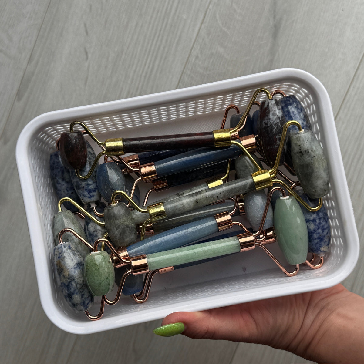 Crystal Dual-Head Roller Massager Specimen – Wholehearted Crystal Creations