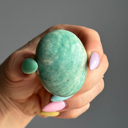 Amazonite Palm Stone Crystal Specimen – Wholehearted Crystal Creations