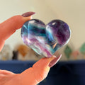 Rainbow Fluorite Heart Carving Specimen