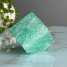 Green Fluorite Floating Cube Carving Specimen