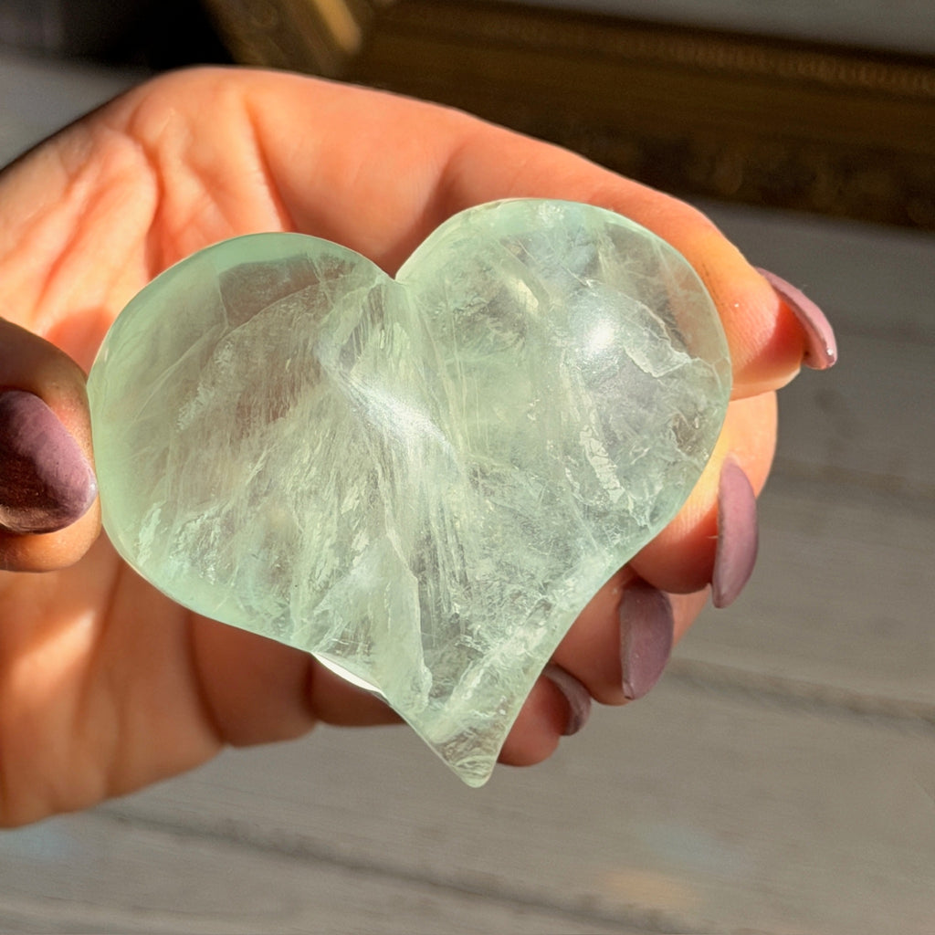 Green Fluorite Heart Carving Specimen