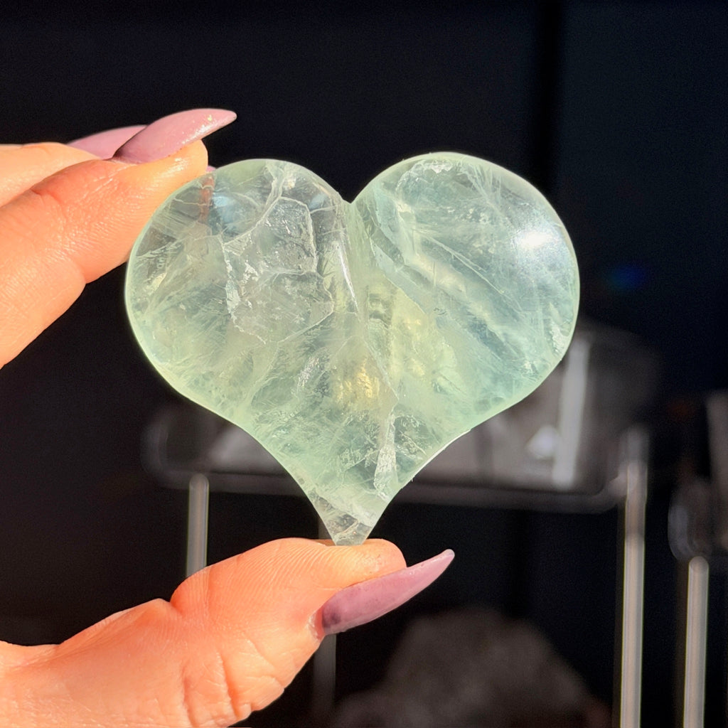 Green Fluorite Heart Carving Specimen