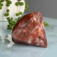 Hematoid Fire Quartz Polished Diamond Carving Crystal Specimen – Wholehearted Crystal Creations