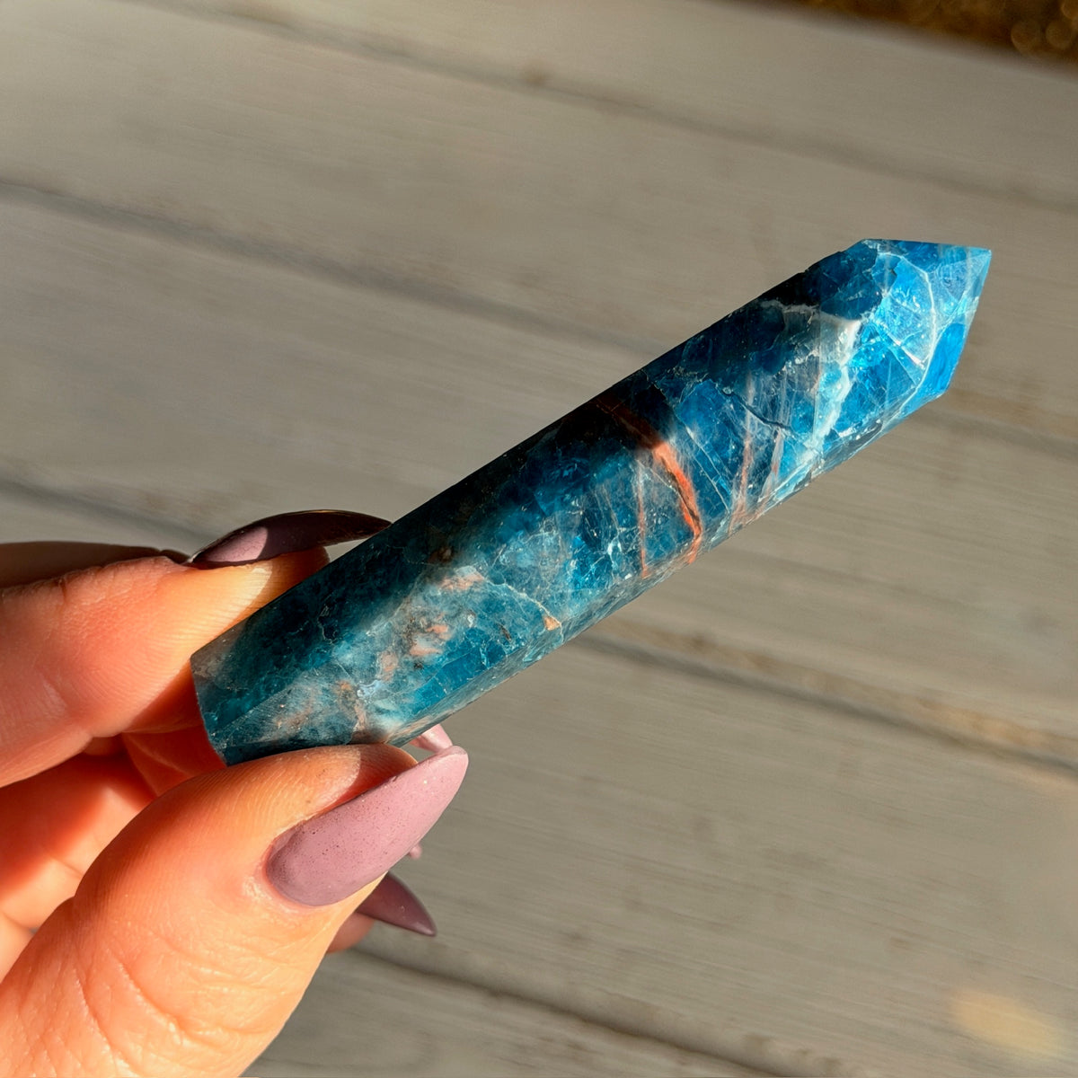 Blue Apatite Tower Specimen