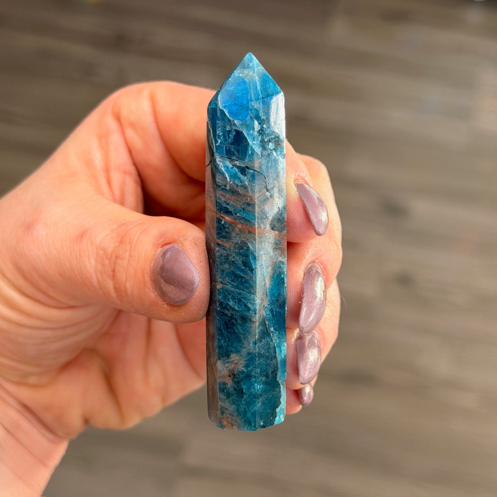 Blue Apatite Tower Specimen
