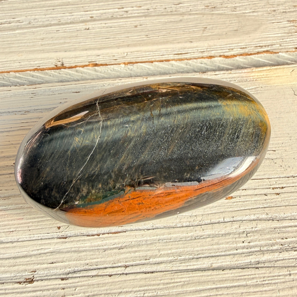 Blue Tiger's Eye Palm Stone Specimen (C)