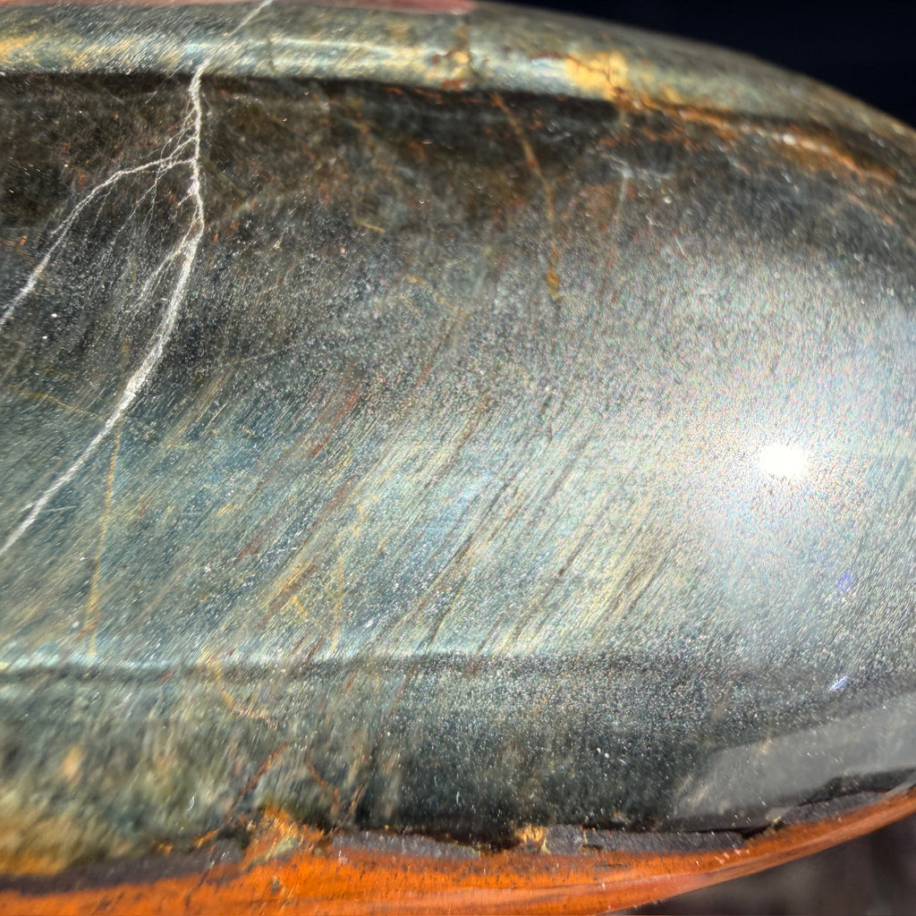 Blue Tiger's Eye Palm Stone Specimen (C)