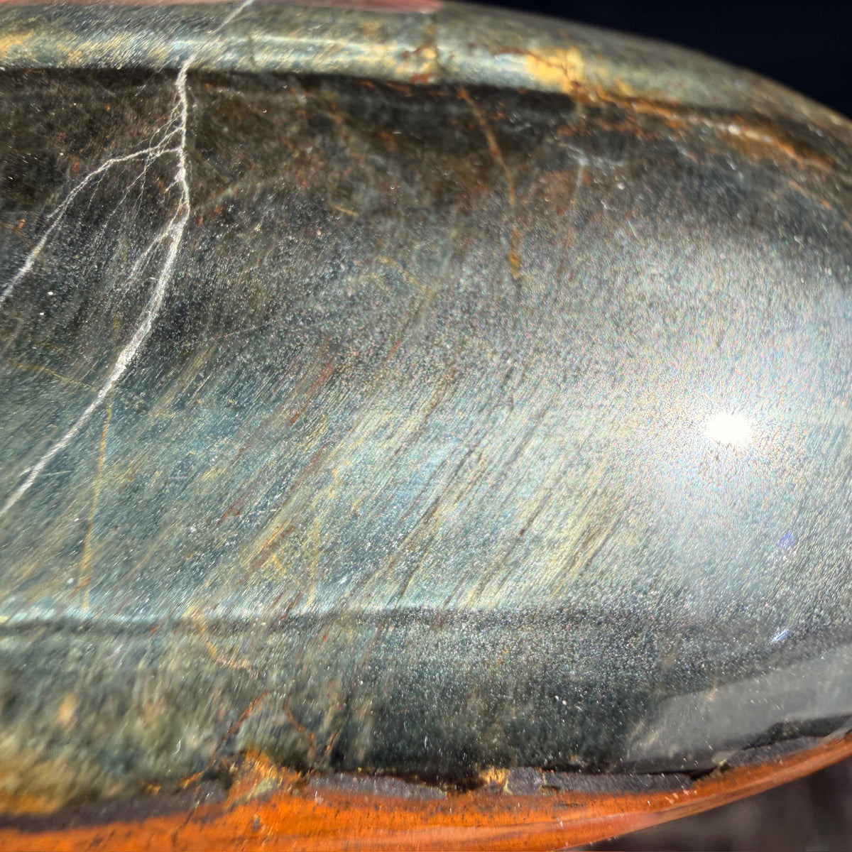 Blue Tiger's Eye Palm Stone Specimen (C)