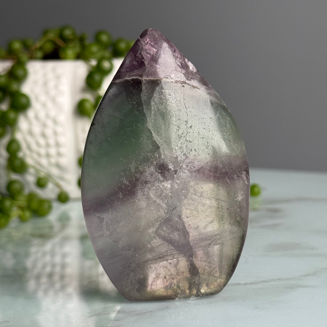 Rainbow Flourite Flame Specimen