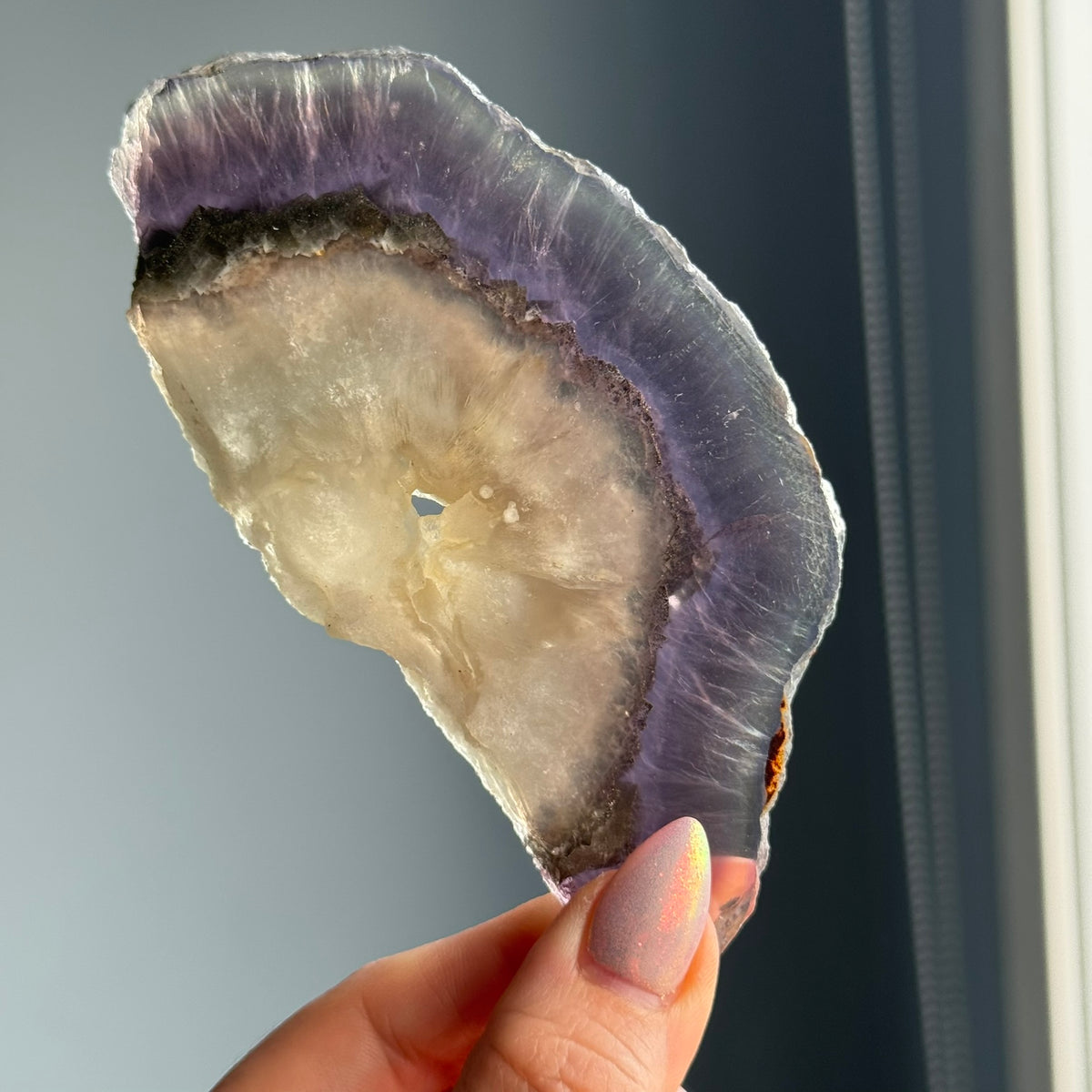 Fluorite with Pyrite and Rutile Inclusions Polished Slab Crystal Specimen – Wholehearted Crystal Creations
