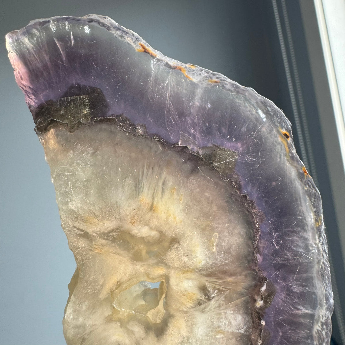 Fluorite with Pyrite and Rutile Inclusions Polished Slab Crystal Specimen – Wholehearted Crystal Creations