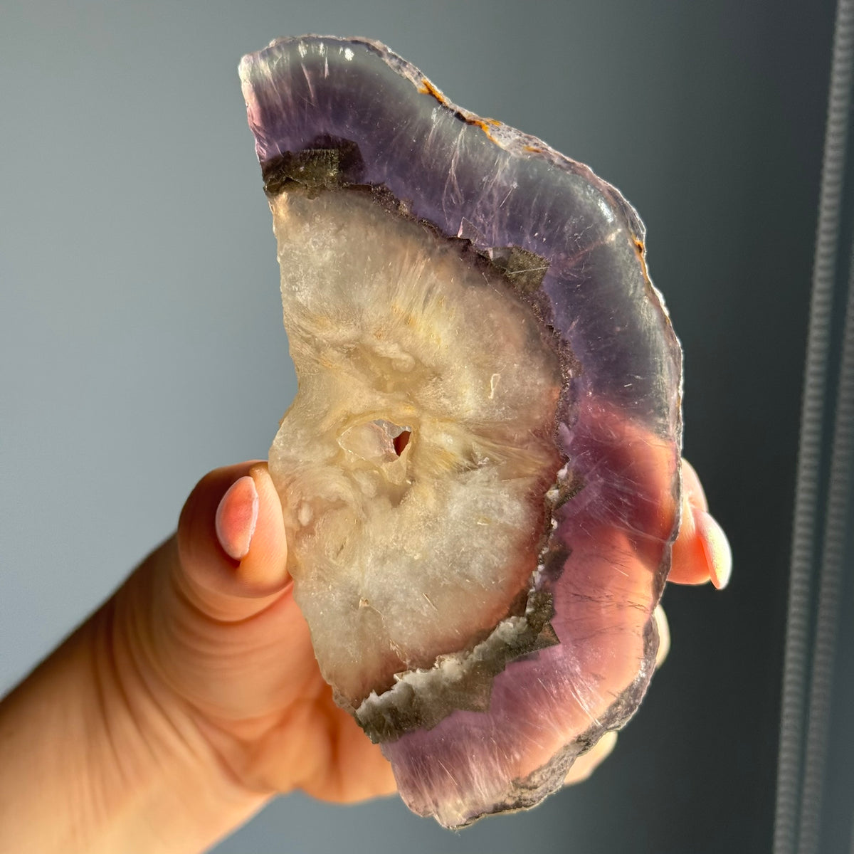 Fluorite with Pyrite and Rutile Inclusions Polished Slab Crystal Specimen – Wholehearted Crystal Creations