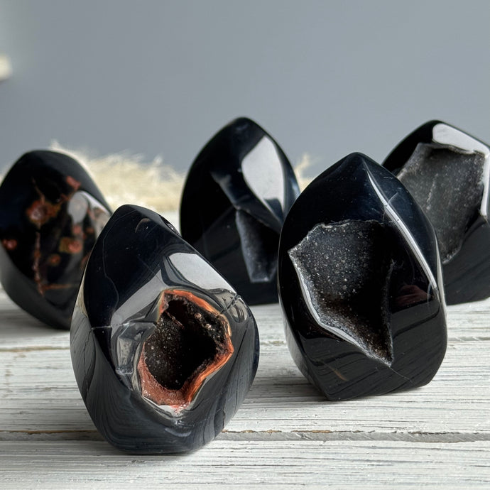Black Agate Druzy Crystal Freeform Specimen – Wholehearted Crystal Creations