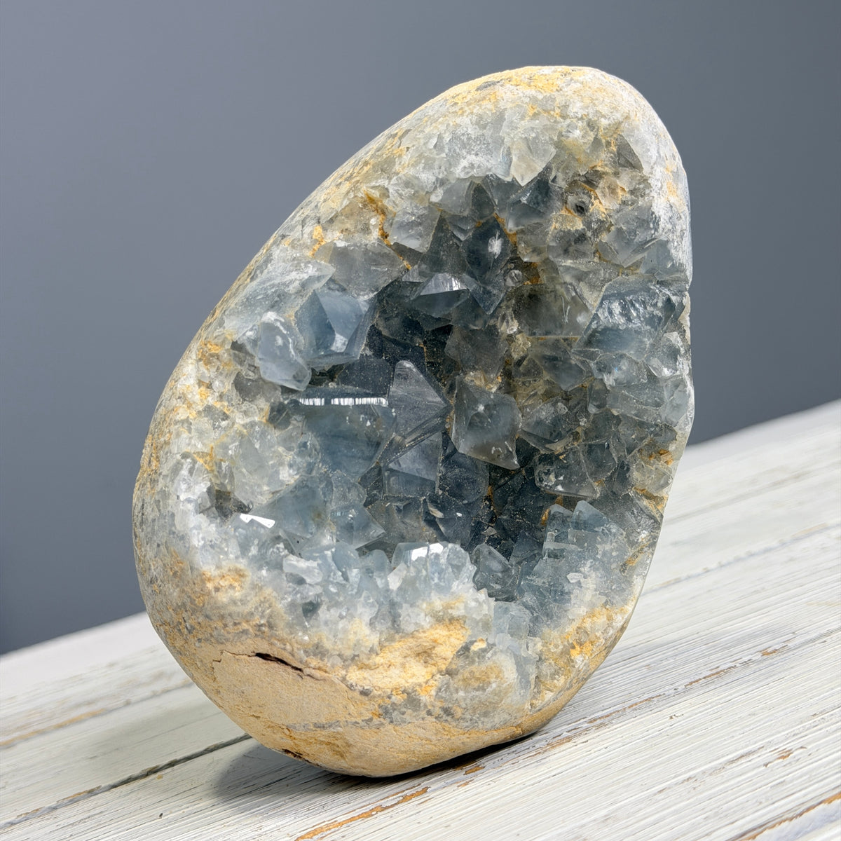 Celestite (Raw) Cluster Egg Specimen – Wholehearted Crystal Creations